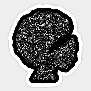 African American Woman With Music Notes Sticker